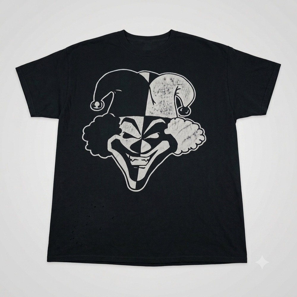 Insane Clown Posse ICP Size 2XL Hatchetman T-Shirt Black Distressed Double Sided